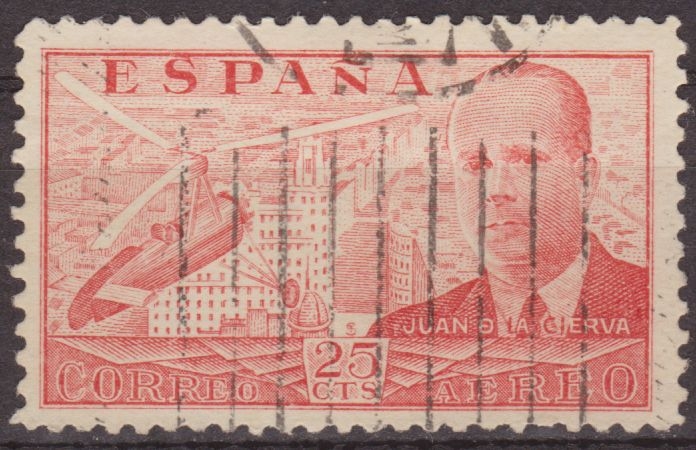 España 1939 881 Sello º Juan de la Cierva y Autogiro 25c Timbre Espagne Espana stamps Spain Briefmarken Spanien francobolli Spagna